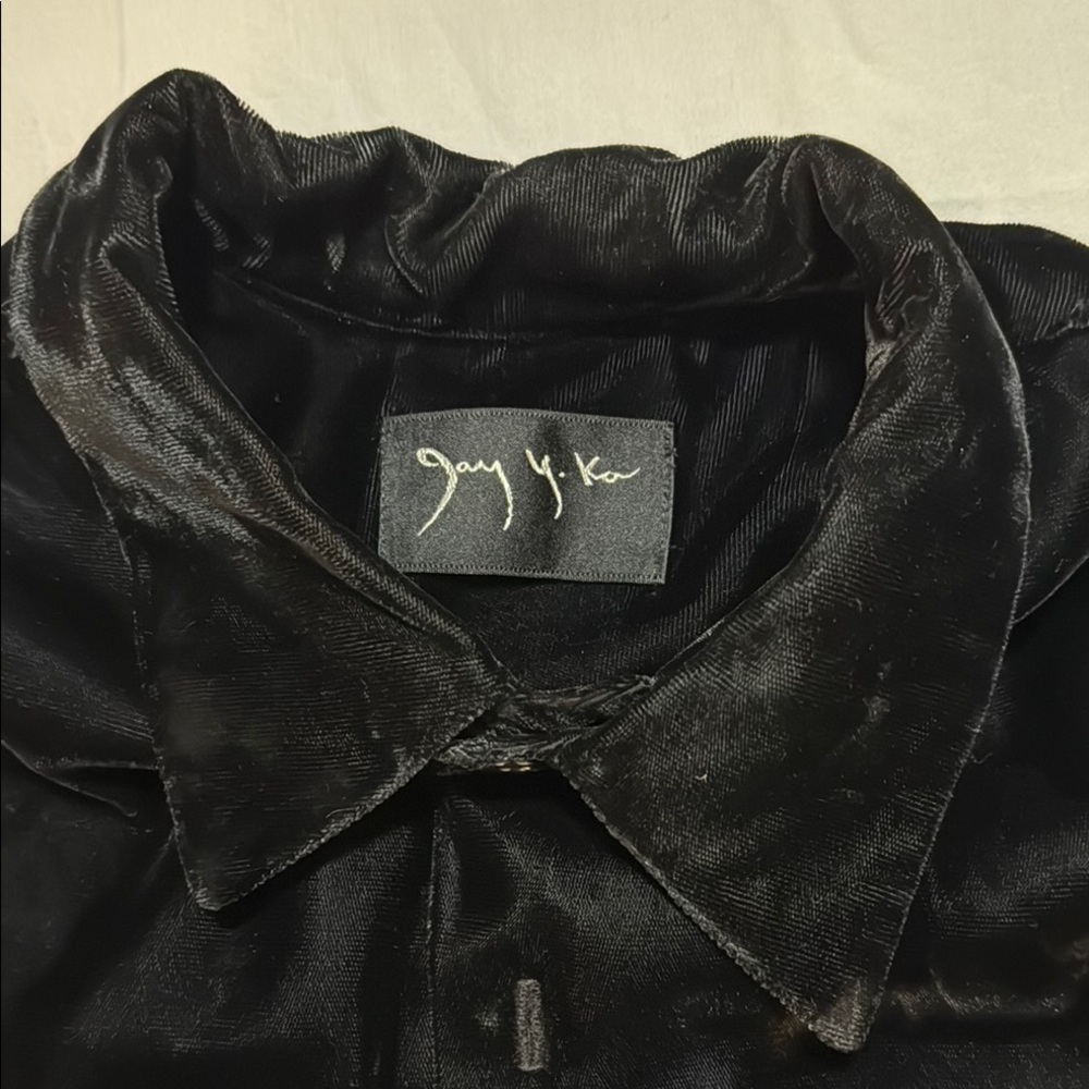 Jay Y. Ko Black Velvet Shirt